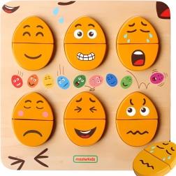 Dřevěná tabule na učení emocí MASTERKIDZ – montessori vajíčka