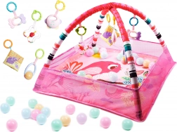 Edukační podložka s oblouky a míčky růžová
