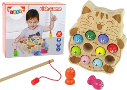 Dřevěná hra magnetické rybaření s kočkou