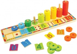 Dřevěná naučná počítací deska s kroužky BIGJIGS