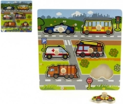 Dřevěná vkládačka Moje první auta