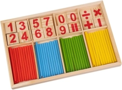 Dřevěné počítací tyčinky a matematické bloky Kruzzel