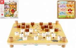 Dřevěný edukační labyrint 2 v 1 CLASSIC WORLD – farma a abeceda, 30 × 30 cm