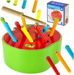Magnetická motorická hra pro děti – chyť housenku – Jablko