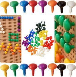Masterkidz jumbo kolíky pro STEM tabuli, 64 ks – 8 barev