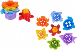 Stohovací kelímky do vody a písku – mořská zvířátka, 7 dílů