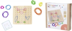 Montessori geometrická deska s barevnými gumičkami