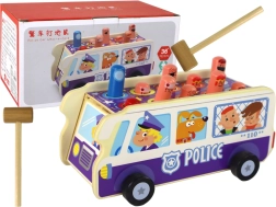 Dřevěná hra zručnosti policejní autobus se zbijákem