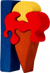 Fauna abeceda – písmeno I zmrzlina dřevěné vkládací puzzle