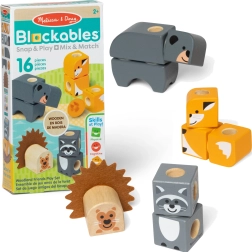 Dřevěné stavební kostky Lesní přátelé 16 dílů MELISSA & DOUG