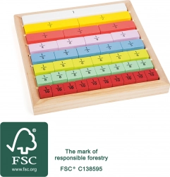 Small Foot edukativní tabulka se zlomky z barevného dřeva