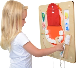Masterkidz nástěnná senzomotorická tabule hygiena úst flex montessori
