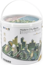 Dřevěná stavebnice PolarB – moderní město, 56 kostek