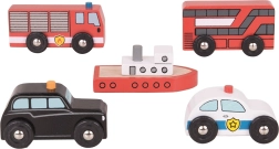 Bigjigs Rail městská vozidla – dřevěná sada