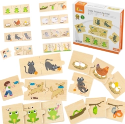 Viga dřevěné logické puzzle se zvířaty – přiřazování činností