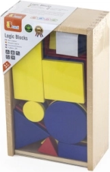 Dřevěné logické kostky – geometrické tvary viga toys montessori