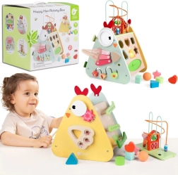 Dřevěná montessori kostka 10v1 CLASSIC WORLD šťastná farma XXL