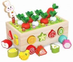 Dřevěný sorter mrkviček s vozíčkem