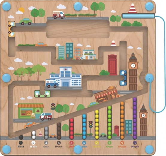 Magnetická dřevěná hrací deska City