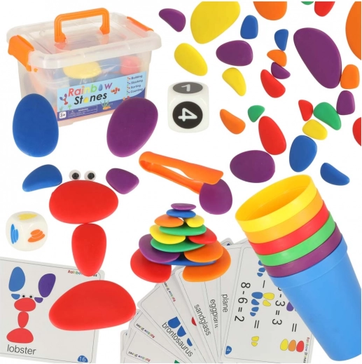 Kreativní barevné kamínky montessori 65 ks