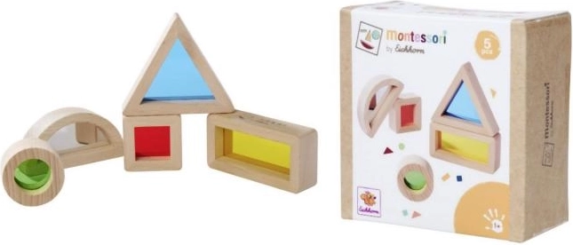 Montessori smyslové kostky EICHHORN, 5 ks, bukové dřevo