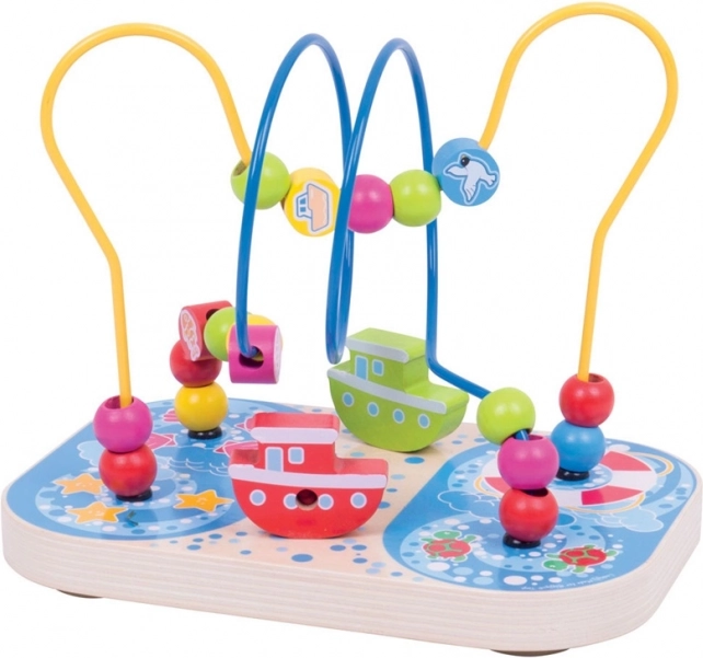 Bigjigs Baby dřevěný motorický labyrint Moře