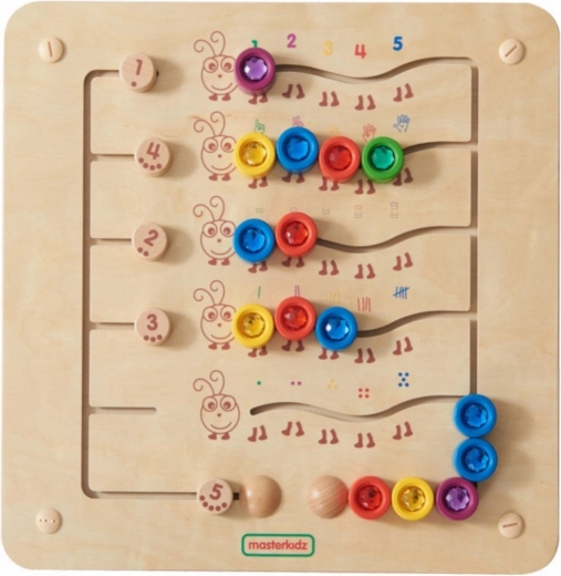 Masterkidz barevné housenky – nástěnná montessori tabule pro učení čísel a množství
