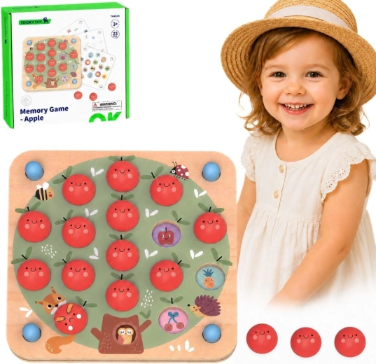 TOOKY TOY Dřevěná pexeso hra Jablka