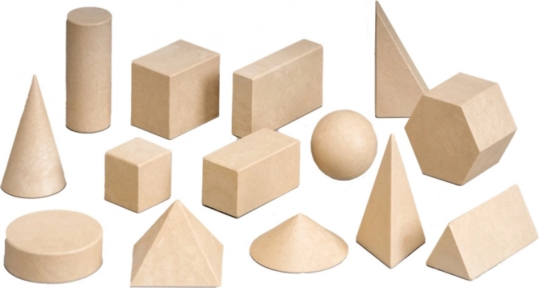 Dřevěná sada geometrických těles