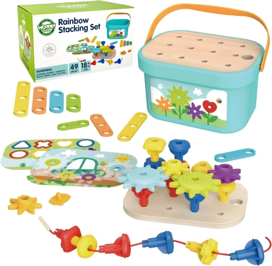 Woopie Green Konstrukční Box Motorický Montessori 12v1