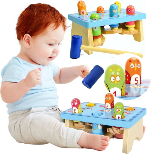 Dřevěná zatloukací lavice PTÁČCI Small Foot