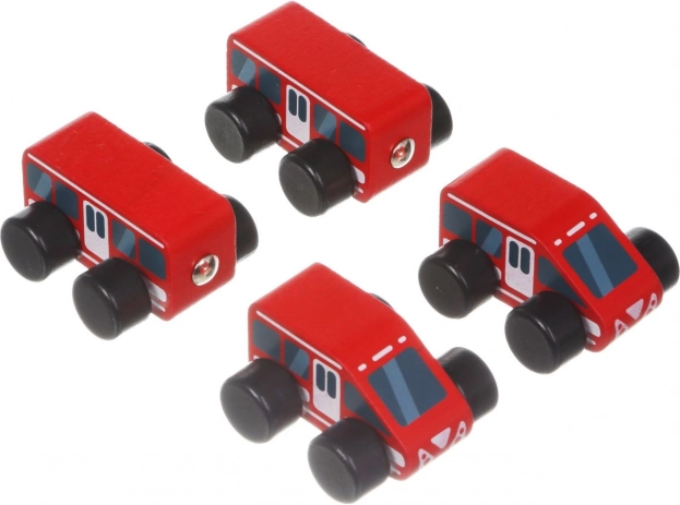 Dřevěný vláček Rychlík s magnety - 4 dílný