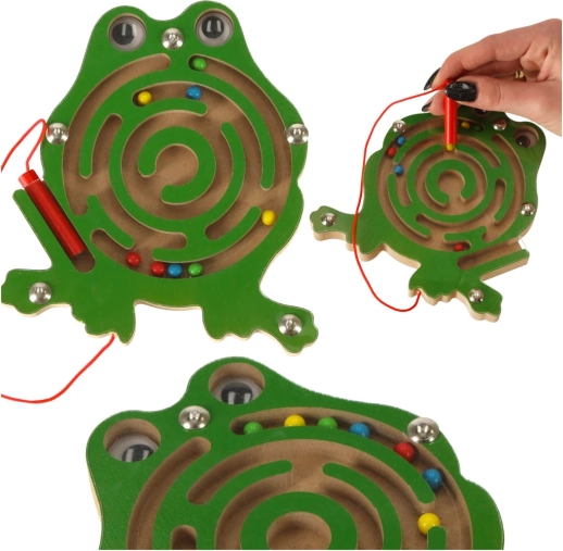 Magnetický labyrint pro děti – beruška – Žába
