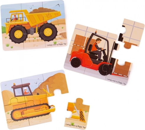 Puzzle 3v1 stavební stroje od Bigjigs Toys