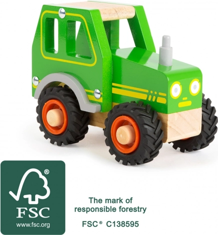 Dřevěný traktor Small Foot zelený