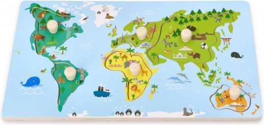Dřevěná edukativní mapa světa pro děti