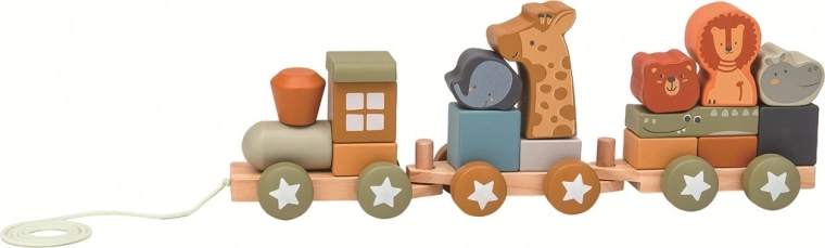 Dřevěný vláček se zvířátky 2Kids Toys