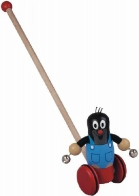 Dřevěná tlačná hračka Krteček s rolničkami