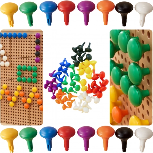 Masterkidz jumbo kolíky pro STEM tabuli, 64 ks – 8 barev