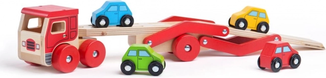 Dřevěný kamion s auty od Bigjigs Toys