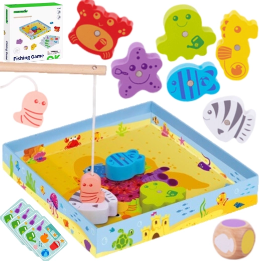 Dřevěná magnetická rybářská hra TOOKY TOY pro děti