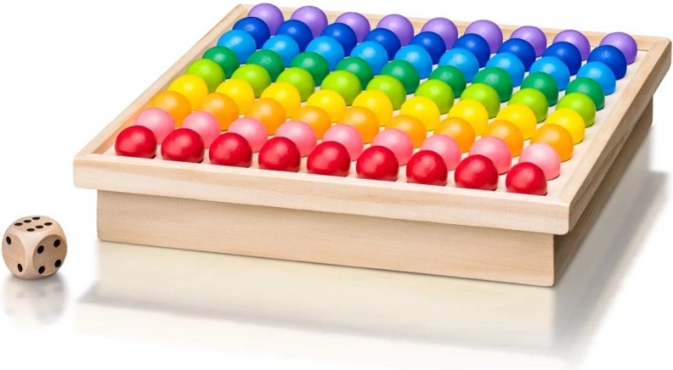 POPULAR Dřevěná kuličková hra – barevné sudoku a společenské hry