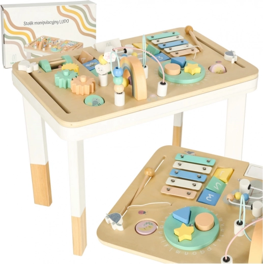 Dětský montessori manipulační stolek LULILO LUDO – mátový