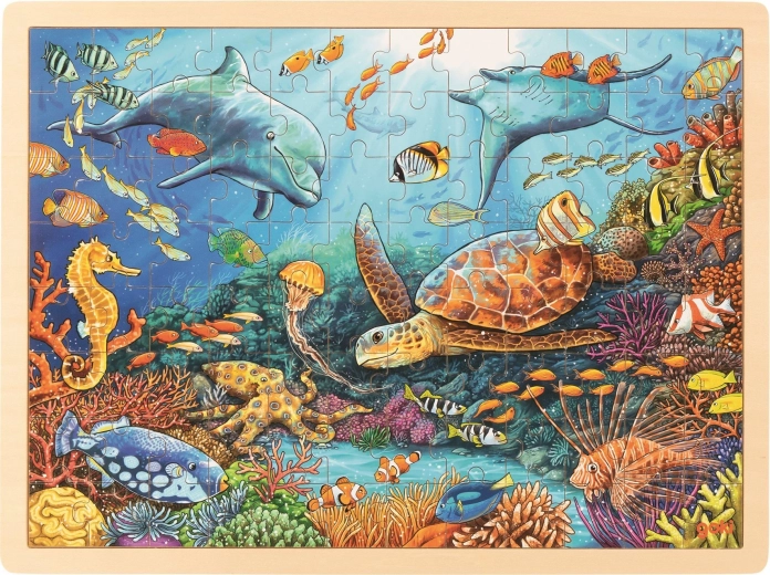 Dřevěné puzzle Velký bariérový útes 96 dílků Goki
