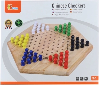 Dřevěná strategická hra Čínská dáma
