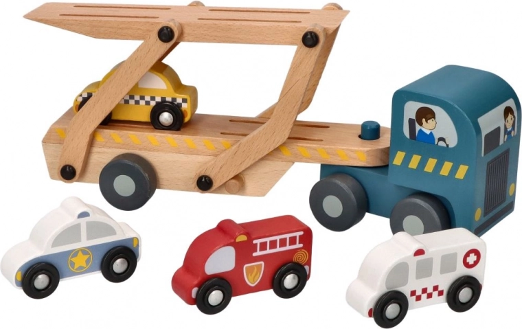 Dřevěná autotransportní sada s vozidly