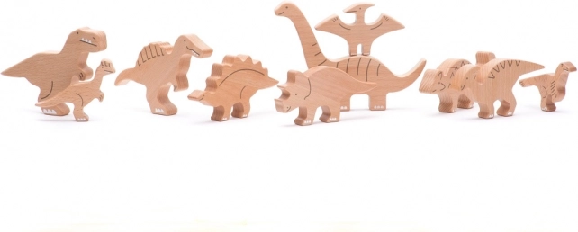 Sada dřevěných dinosaurů Bajo 10 ks
