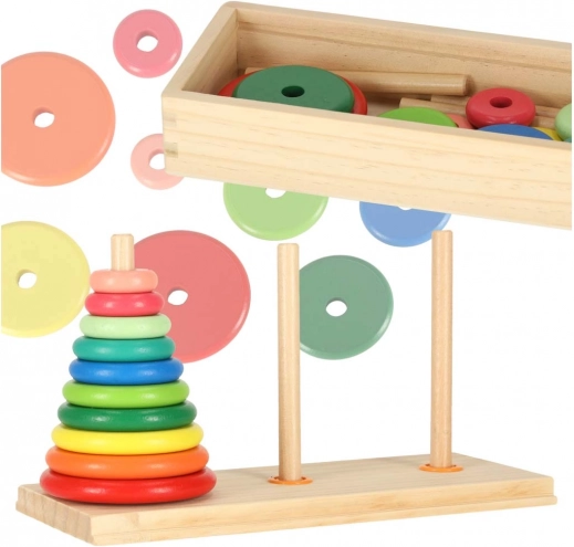 Dřevěná věž hanoj – barevný sorter s boxem
