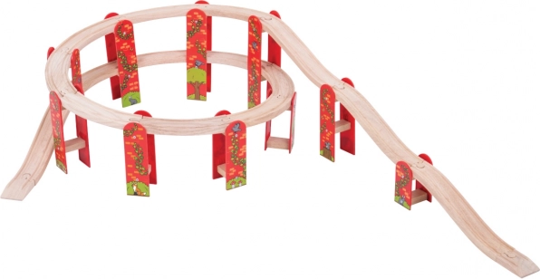 Bigjigs Rail víceúrovňová dřevěná kolejová stavebnice