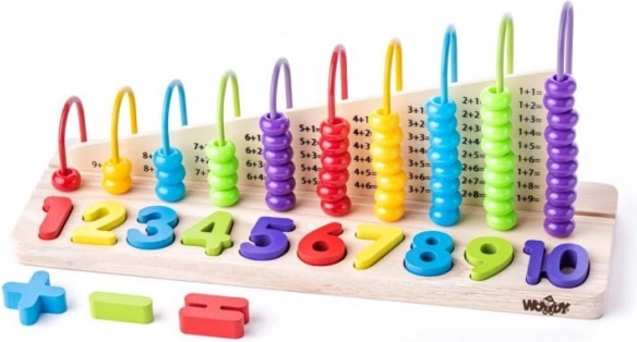 Dřevěné oboustranné matematické počítadlo
